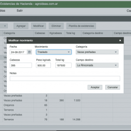 CuentaGanado, sistema de gestión de existencias de hacienda